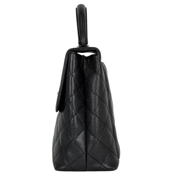 Chanel Cocomark Handbag Matelasse Handbag Caviar Skin Black A21397 Women's - Picture 2 of 14